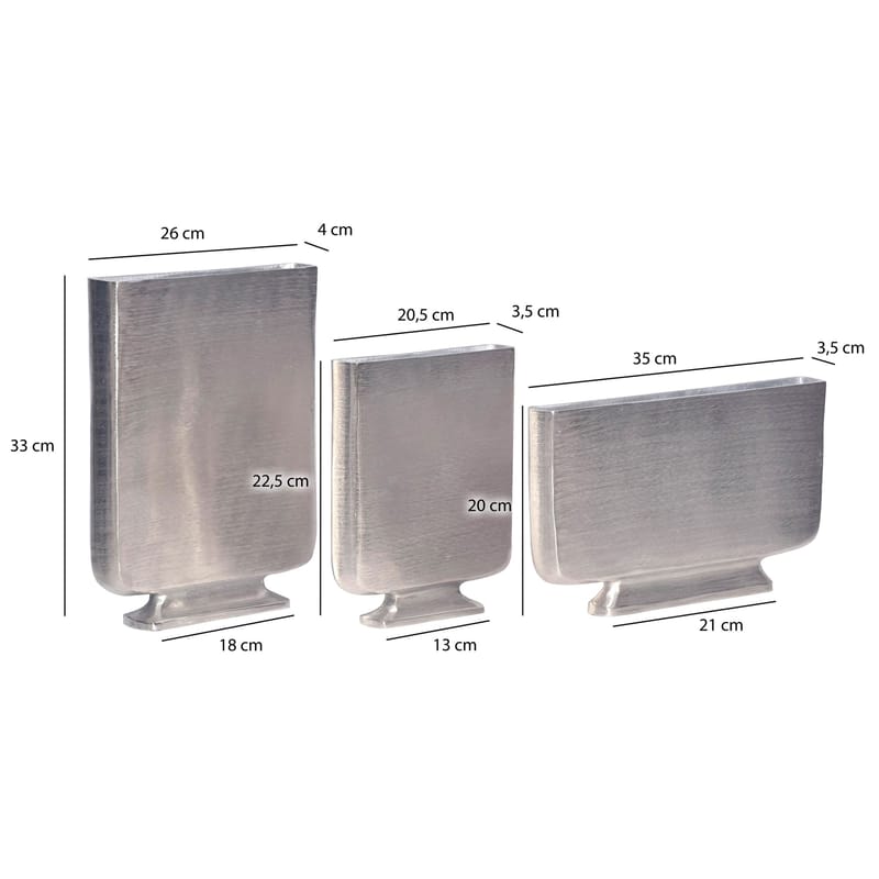 Corova Vas 33 cm Set om 3 - Silverfärgad - Inredning & dekor - Dekor & inredningsdetaljer