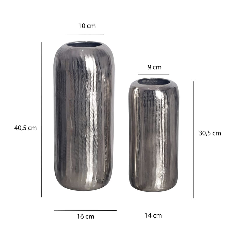 Dalaro Vas 40 cm Set om 2 - silverfärgad - Inredning & dekor - Dekor & inredningsdetaljer