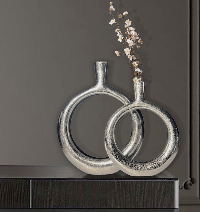 Dalena Vas 45 cm Set om 2 - silverfärgad - Inredning & dekor - Dekor & inredningsdetaljer