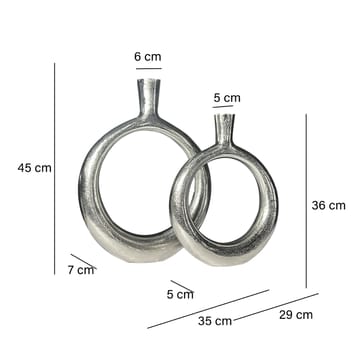 Dalena Vas 45 cm Set om 2 - silverfärgad - Inredning & dekor - Dekor & inredningsdetaljer