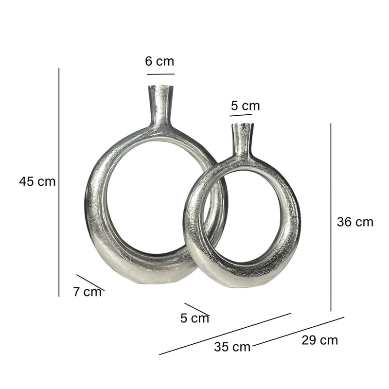 Dalena Vas 45 cm Set om 2 - silverfärgad - Inredning & dekor - Dekor & inredningsdetaljer