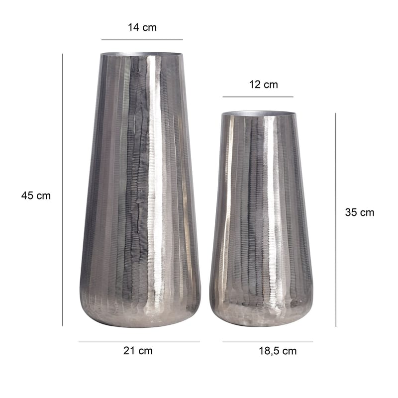 Daleri Vas 45 cm Set om 2 - Silverfärgad - Inredning & dekor - Dekor & inredningsdetaljer