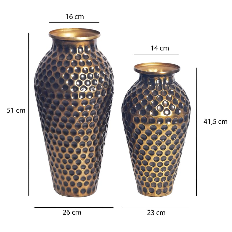 Dalilo Vas 51 cm Set om 2 - Antikguld med mörk patina - Inredning & dekor - Dekor & inredningsdetaljer