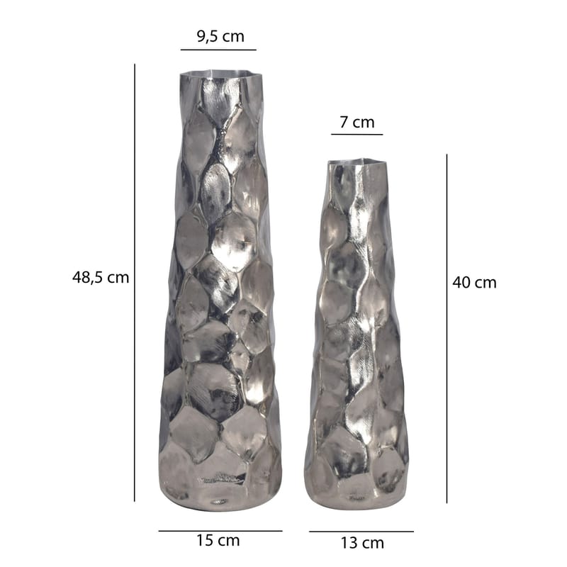 Daluna Vas 49 cm Set om 2 - Silverfärgad - Inredning & dekor - Dekor & inredningsdetaljer