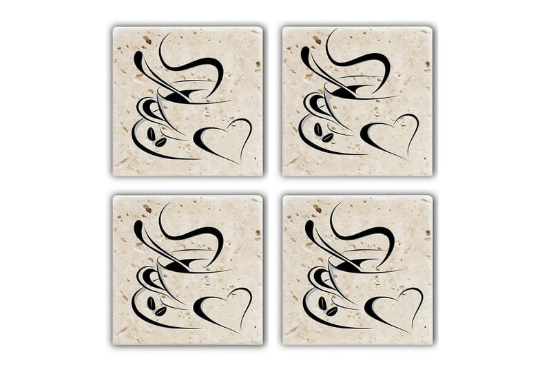 Glasunderlägg 4-pack - Flerfärgad - Inredning & dekor - Dekor & inredningsdetaljer - Bordsdekoration - Glasunderlägg