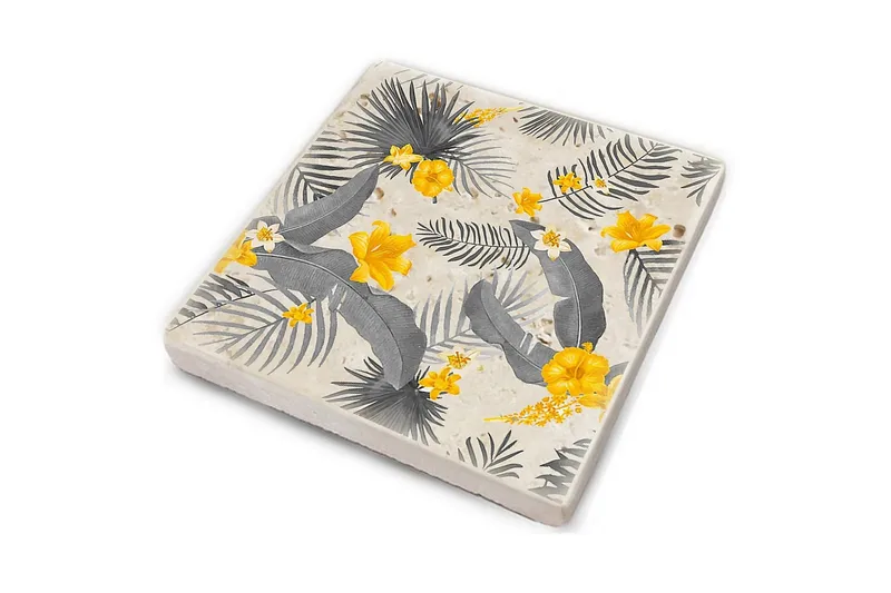 Glasunderlägg 4-pack - Gul/Grå - Inredning & dekor - Dekor & inredningsdetaljer - Bordsdekoration - Glasunderlägg