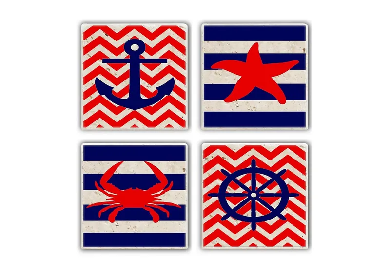 Glasunderlägg 4-pack, Flerfärgad