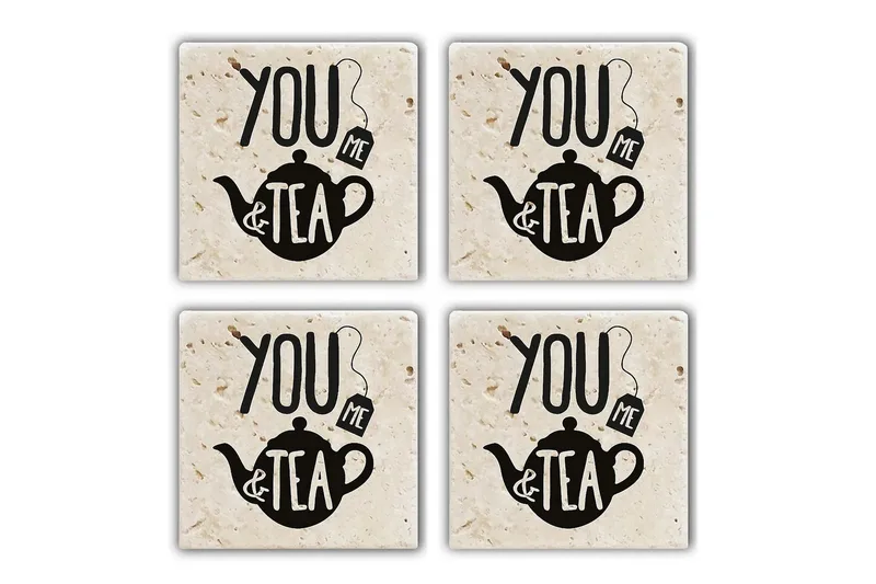 Glasunderlägg 4-pack, Flerfärgad