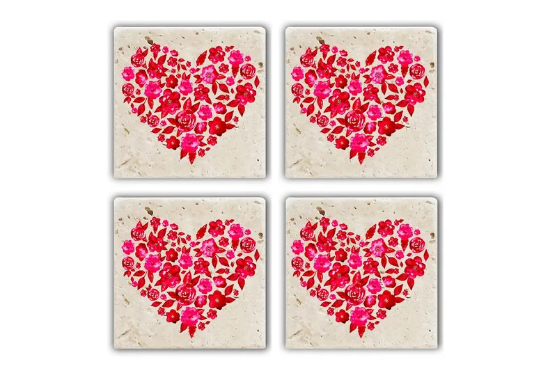 Glasunderlägg 4-pack - Flerfärgad - Inredning & dekor - Dekor & inredningsdetaljer - Bordsdekoration - Glasunderlägg