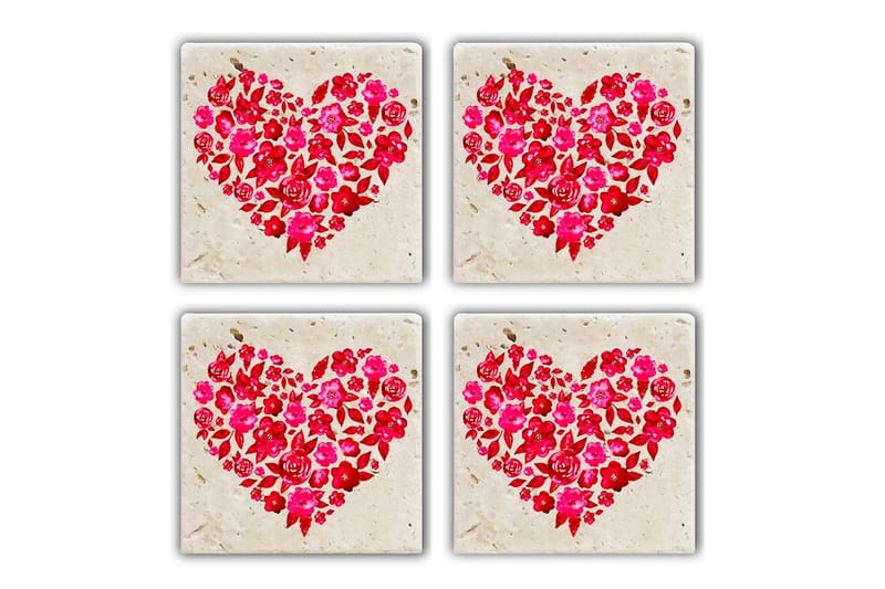 Glasunderlägg 4-pack - Flerfärgad - Inredning & dekor - Dekor & inredningsdetaljer - Bordsdekoration - Glasunderlägg