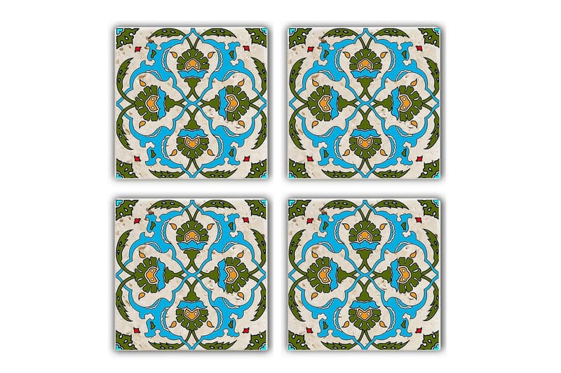 GLASUNDERLÄGG 4-pack Turkos/Grön - Inredning & dekor - Dekor & inredningsdetaljer - Bordsdekoration - Glasunderlägg
