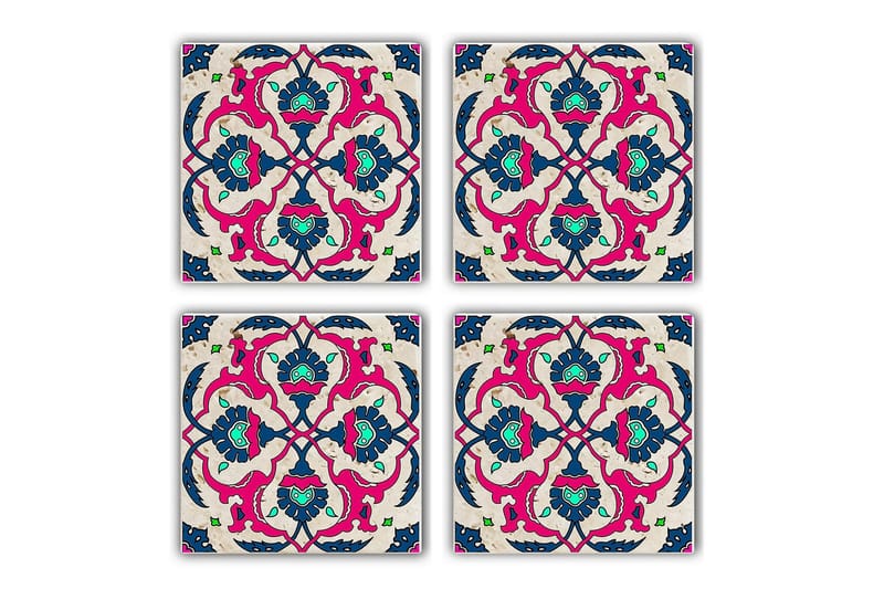 GLASUNDERLÄGG 4-pack Rosa/Mörkblå - Inredning & dekor - Dekor & inredningsdetaljer - Bordsdekoration - Glasunderlägg