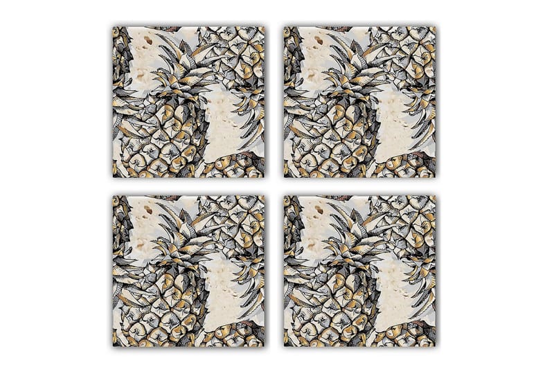 Glasunderlägg 4-pack, Flerfärgad