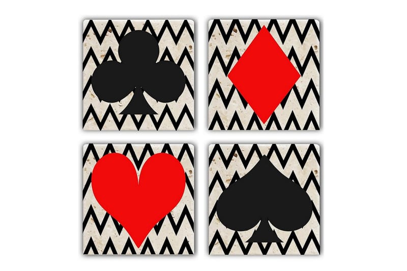 Glasunderlägg 4-pack - Flerfärgad - Inredning & dekor - Dekor & inredningsdetaljer - Bordsdekoration - Glasunderlägg