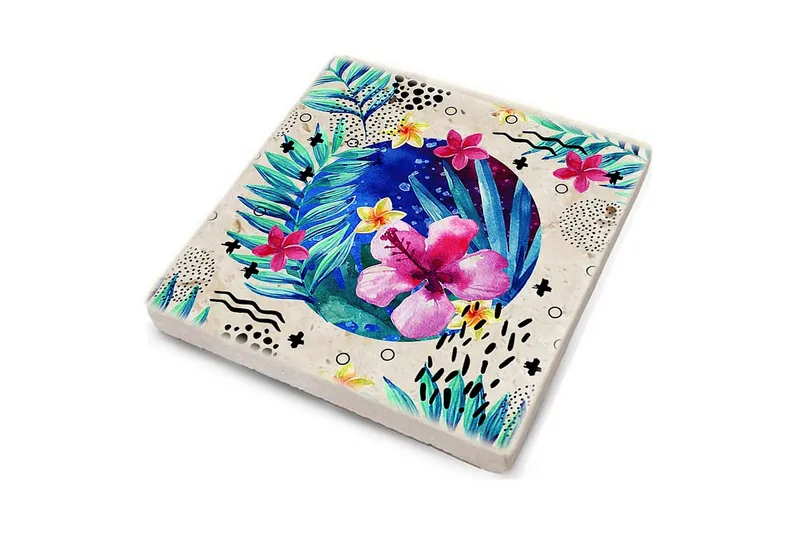 Glasunderlägg 4-pack - Flerfärgad - Inredning & dekor - Dekor & inredningsdetaljer - Bordsdekoration - Glasunderlägg