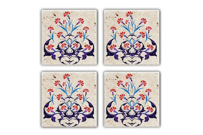 Glasunderlägg 4-pack, Flerfärgad