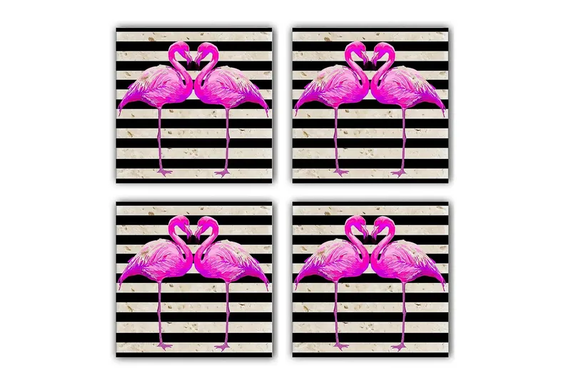 Glasunderlägg 4-pack - Flerfärgad - Inredning & dekor - Dekor & inredningsdetaljer - Bordsdekoration - Glasunderlägg