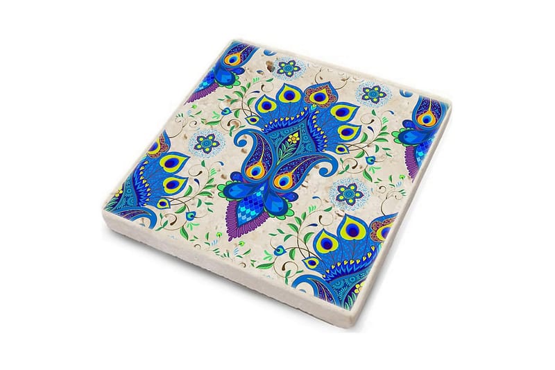 Glasunderlägg 4-pack - Blå/Flerfärgad - Inredning & dekor - Dekor & inredningsdetaljer - Bordsdekoration - Glasunderlägg