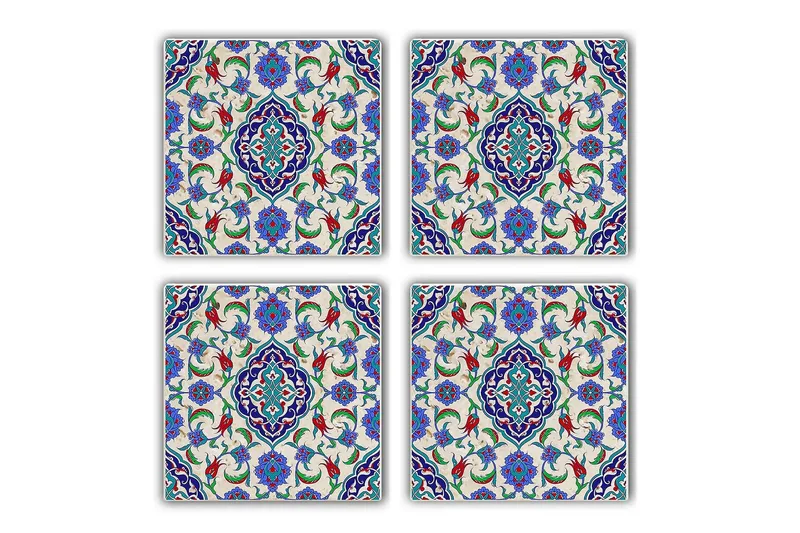 Glasunderlägg 4-pack - Flerfärgad - Inredning & dekor - Dekor & inredningsdetaljer - Bordsdekoration - Glasunderlägg