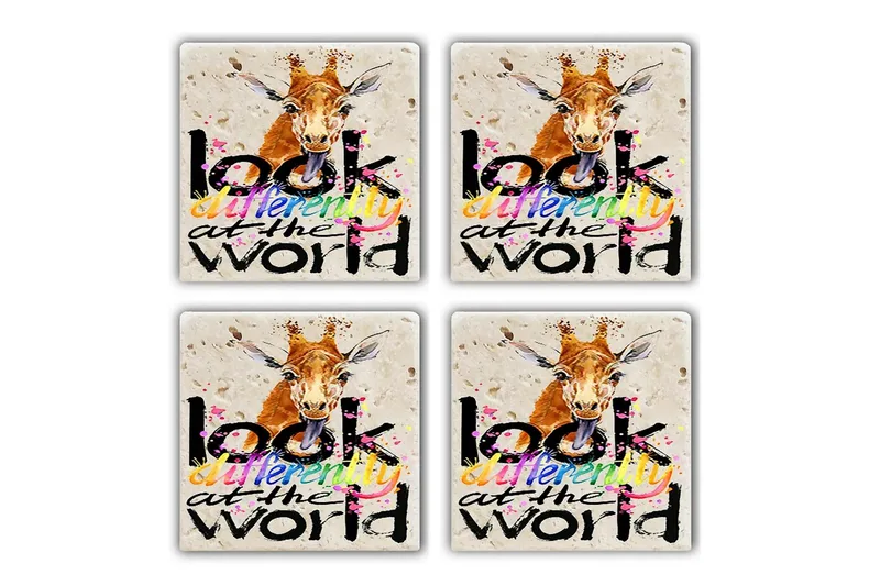 Glasunderlägg 4-pack - Flerfärgad - Inredning & dekor - Dekor & inredningsdetaljer - Bordsdekoration - Glasunderlägg