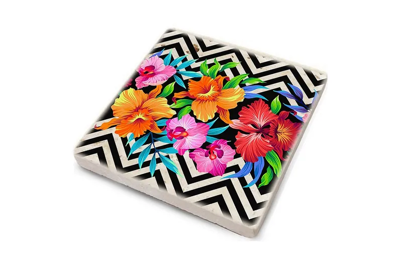 Glasunderlägg 4-pack - Flerfärgad - Inredning & dekor - Dekor & inredningsdetaljer - Bordsdekoration - Glasunderlägg