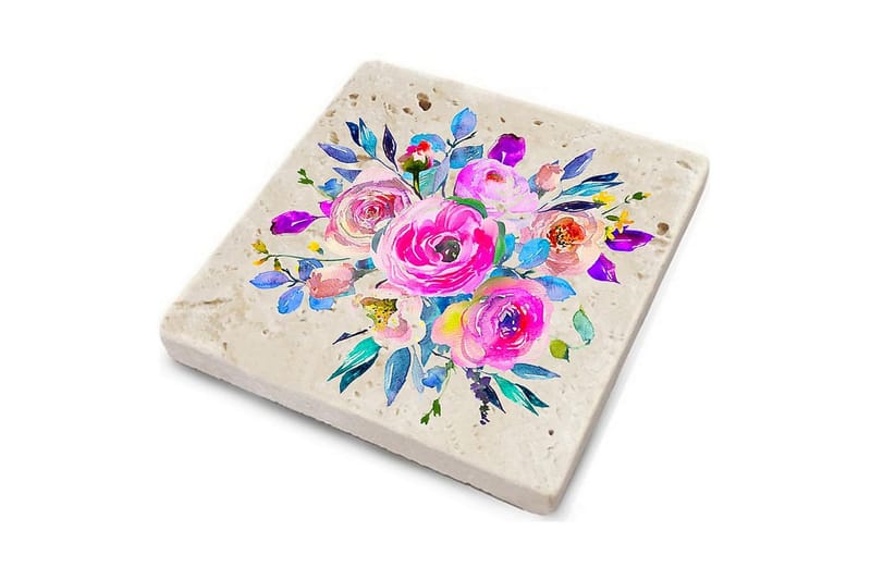 Glasunderlägg 4-pack - Flerfärgad - Inredning & dekor - Dekor & inredningsdetaljer - Bordsdekoration - Glasunderlägg