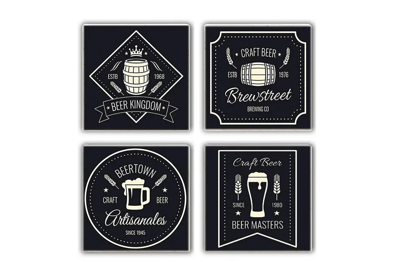 Glasunderlägg 4-pack - Flerfärgad - Inredning & dekor - Dekor & inredningsdetaljer - Bordsdekoration - Glasunderlägg