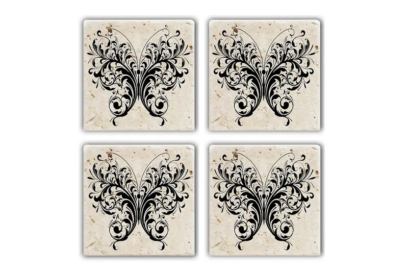 Glasunderlägg 4-pack, Flerfärgad