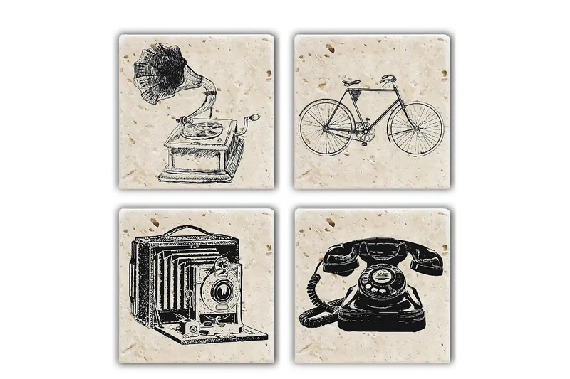 Glasunderlägg 4-pack - Flerfärgad - Inredning & dekor - Dekor & inredningsdetaljer - Bordsdekoration - Glasunderlägg