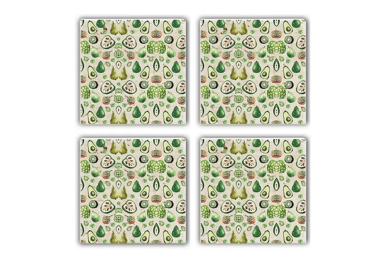 Glasunderlägg 4-pack, Flerfärgad