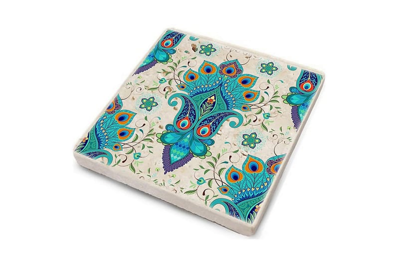 Glasunderlägg 4-pack - Turkos/Flerfärgad - Inredning & dekor - Dekor & inredningsdetaljer - Bordsdekoration - Glasunderlägg