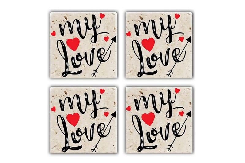 Glasunderlägg 4-pack, Flerfärgad