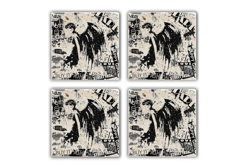 Glasunderlägg 4-pack - Flerfärgad - Inredning & dekor - Dekor & inredningsdetaljer - Bordsdekoration - Glasunderlägg