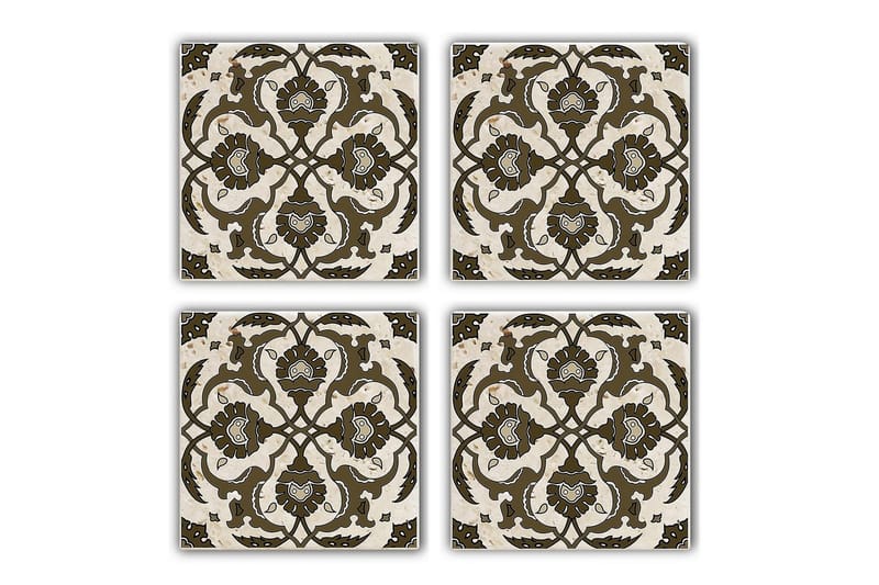 Glasunderlägg 4-pack, Brun/Beige