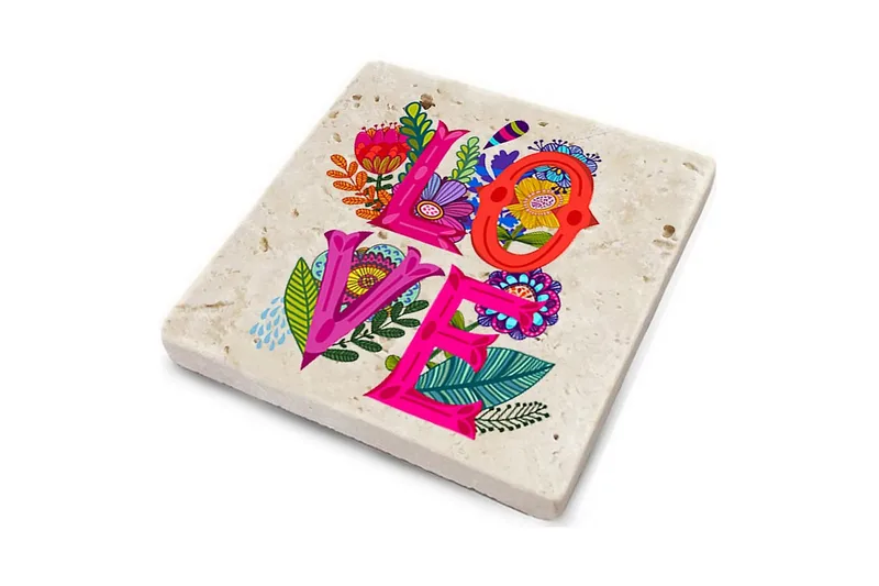 Glasunderlägg 4-pack - Flerfärgad - Inredning & dekor - Dekor & inredningsdetaljer - Bordsdekoration - Glasunderlägg