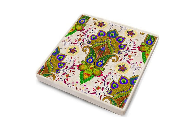 Glasunderlägg 4-pack - Grön/Flerfärgad - Inredning & dekor - Dekor & inredningsdetaljer - Bordsdekoration - Glasunderlägg