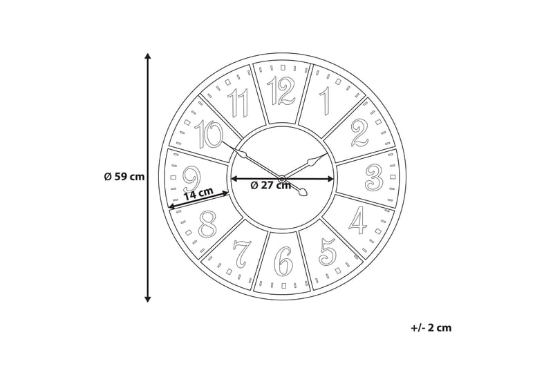 Boswil Väggklocka 59 cm - Flerfärgad - Inredning & dekor - Dekor & inredningsdetaljer