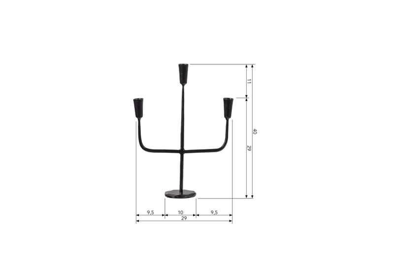 BUZEK Ljusstake Svart - Kandelaber bord - Dekor & inredningsdetaljer