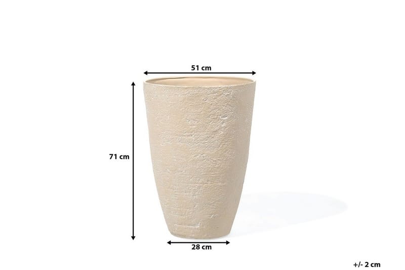 Camia Kruka 51 cm - Beige - Inredning & dekor - Trädgårdsdekoration - Utomhuskrukor - Blomkrukor