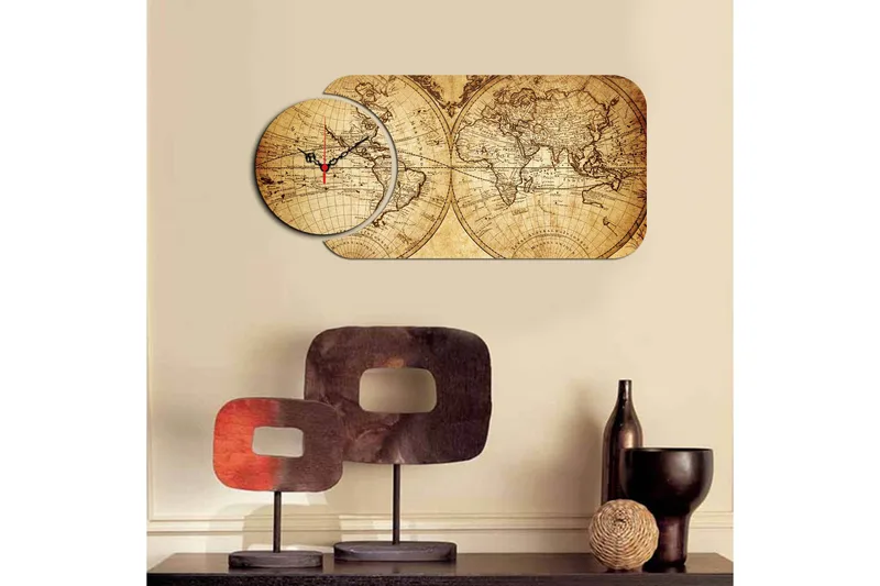 Dekorativ MDF-klocka 2 Delar - Flerfärgad - Inredning & dekor - Dekor & inredningsdetaljer