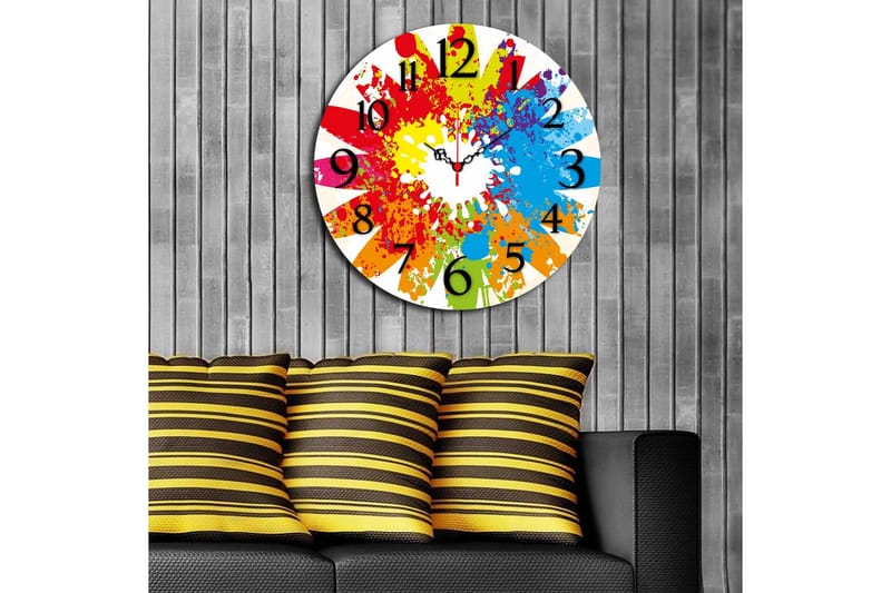 Dekorativ MDF-klocka - Flerfärgad - Inredning & dekor - Dekor & inredningsdetaljer