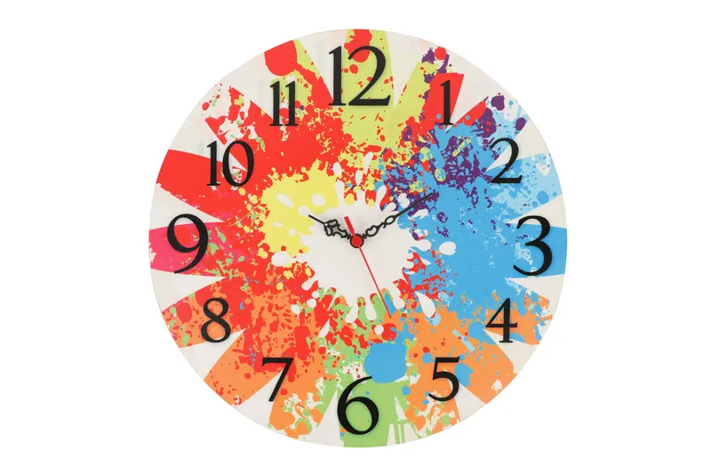 Dekorativ MDF-klocka - Flerfärgad - Inredning & dekor - Dekor & inredningsdetaljer