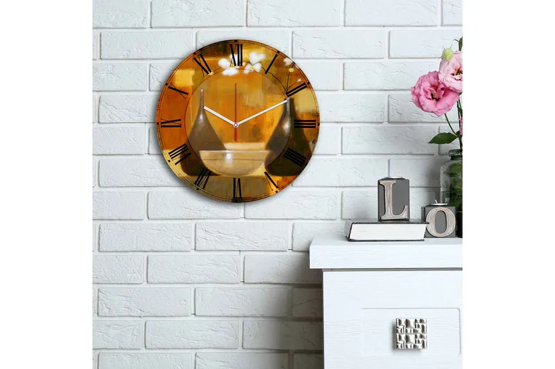 Dekorativ MDF-klocka - Flerfärgad - Inredning & dekor - Dekor & inredningsdetaljer