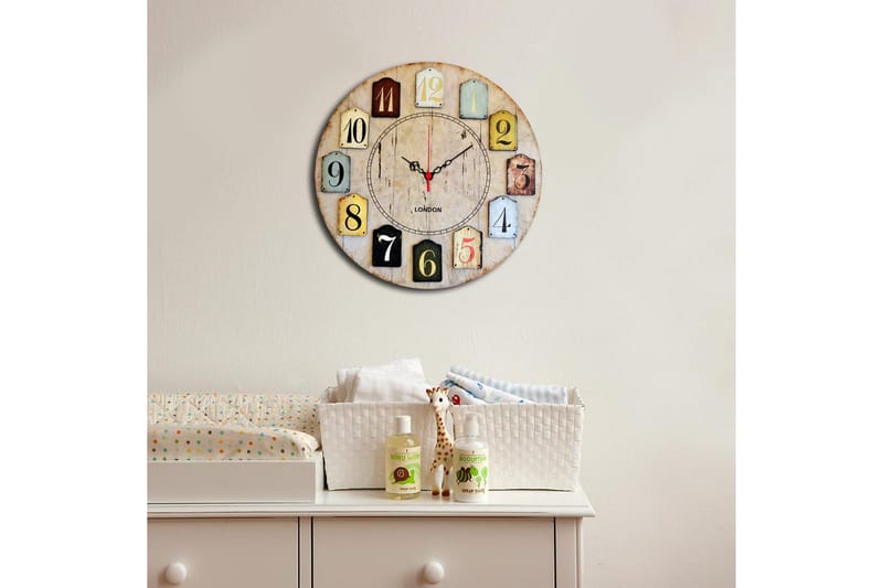 Dekorativ MDF-klocka - Flerfärgad - Inredning & dekor - Dekor & inredningsdetaljer