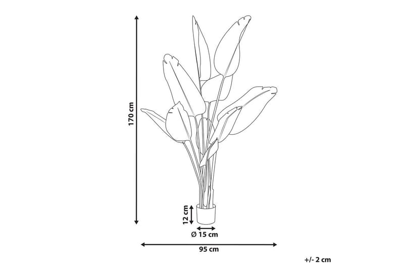 Konstgjord växt Banana Tree Grön/svart/röd, 95x95x170 cm - Grön/svart/röd, 95x95x170 cm - Inredning & dekor - Dekor & inredningsdetaljer - Konstgjorda växter