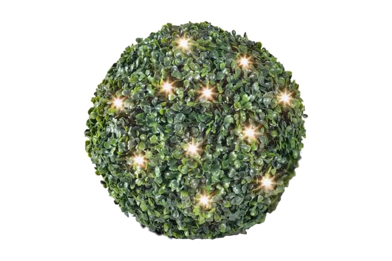 Buxbom Boll Konstgjord Löv Topiary 30 cm Sol LED tråd 2 st - Grön - Konstgjorda växter