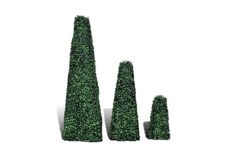 Buxbomträd pyramid 3 st - Grön - Konstgjorda växter