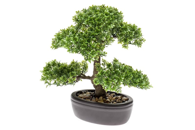 Emerald Konstväxt bonsaiträd fikus mini grön 32 cm 420002 - Konstgjorda växter