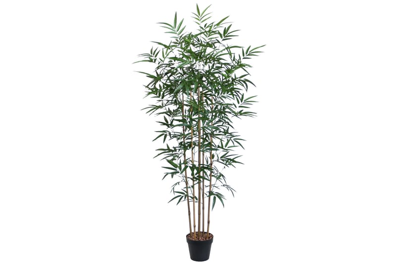 Grön växt BAMBOO H150cm 5 grenar svart kruka - Konstgjorda växter