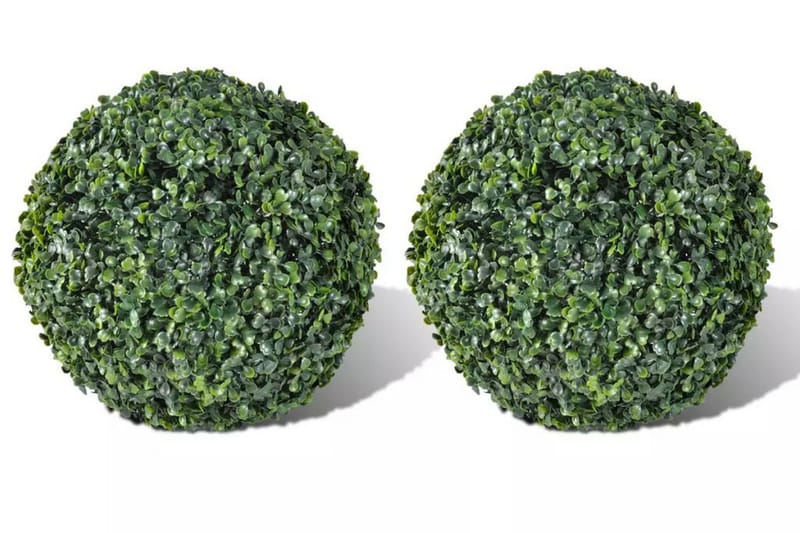Konstväxt Buxbom 2 st bollar 27 cm - Grön - Konstgjorda växter
